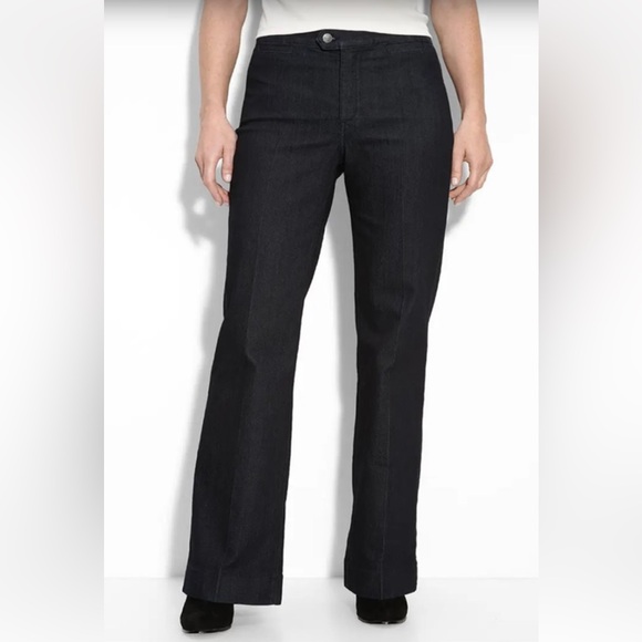 NYDJ Not Your Daughter’s Jeans Wide Leg Trouser Jeans- Black Women’s Sz-12 EUC - Picture 1 of 9